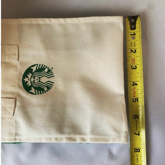 RARE! Starbucks Mini Tote Cream Canvas Green Logo 8"x7.5" Like NEW - Picture 6 of 6
